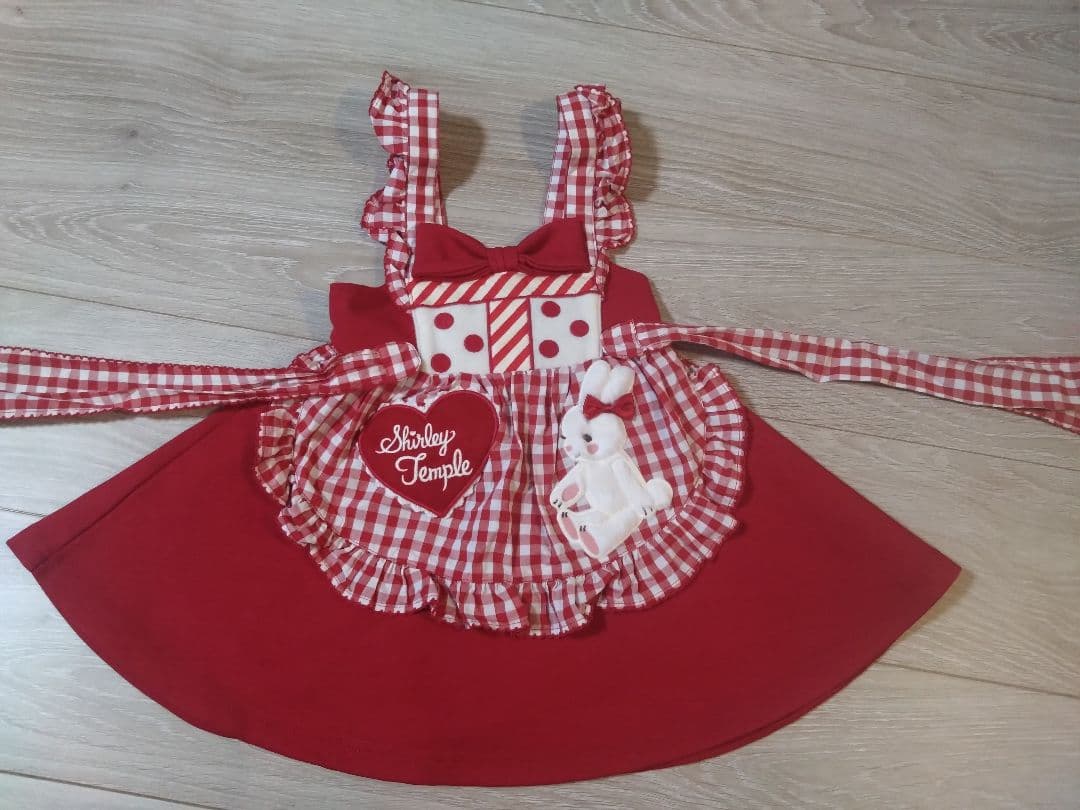 シャーリーテンプル　三越伊勢丹限定　うさぎエプロンワンピ