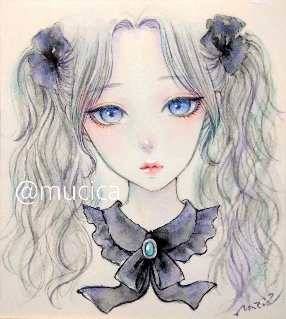 25124A 肉筆原画 手描きイラスト 絵画 オリジナル アナログ 水彩画の