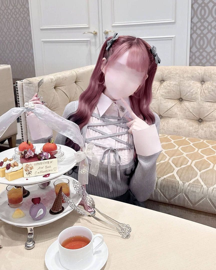 ミシェルマカロン HONEY MEWレースアップドッキングトップス