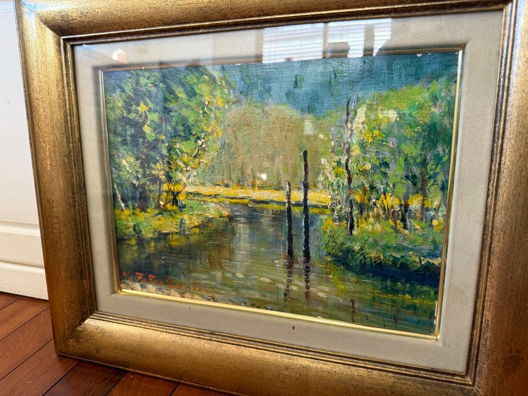 78.「新緑の田代池」髙橋一善 油絵