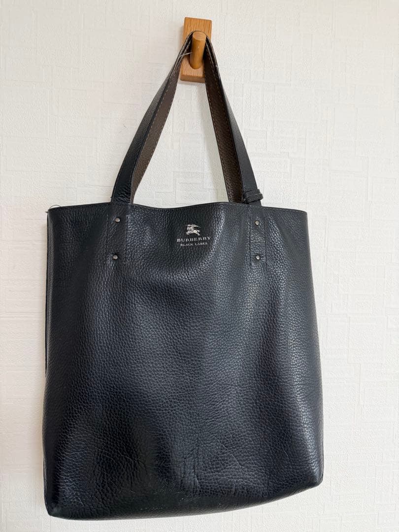 美品★バーバリーブラックレーベル★レザー★リバーシブル★トートバッグ BURBERRY BLACK LABEL（バーバリーブラックレーベル） リバーシブル