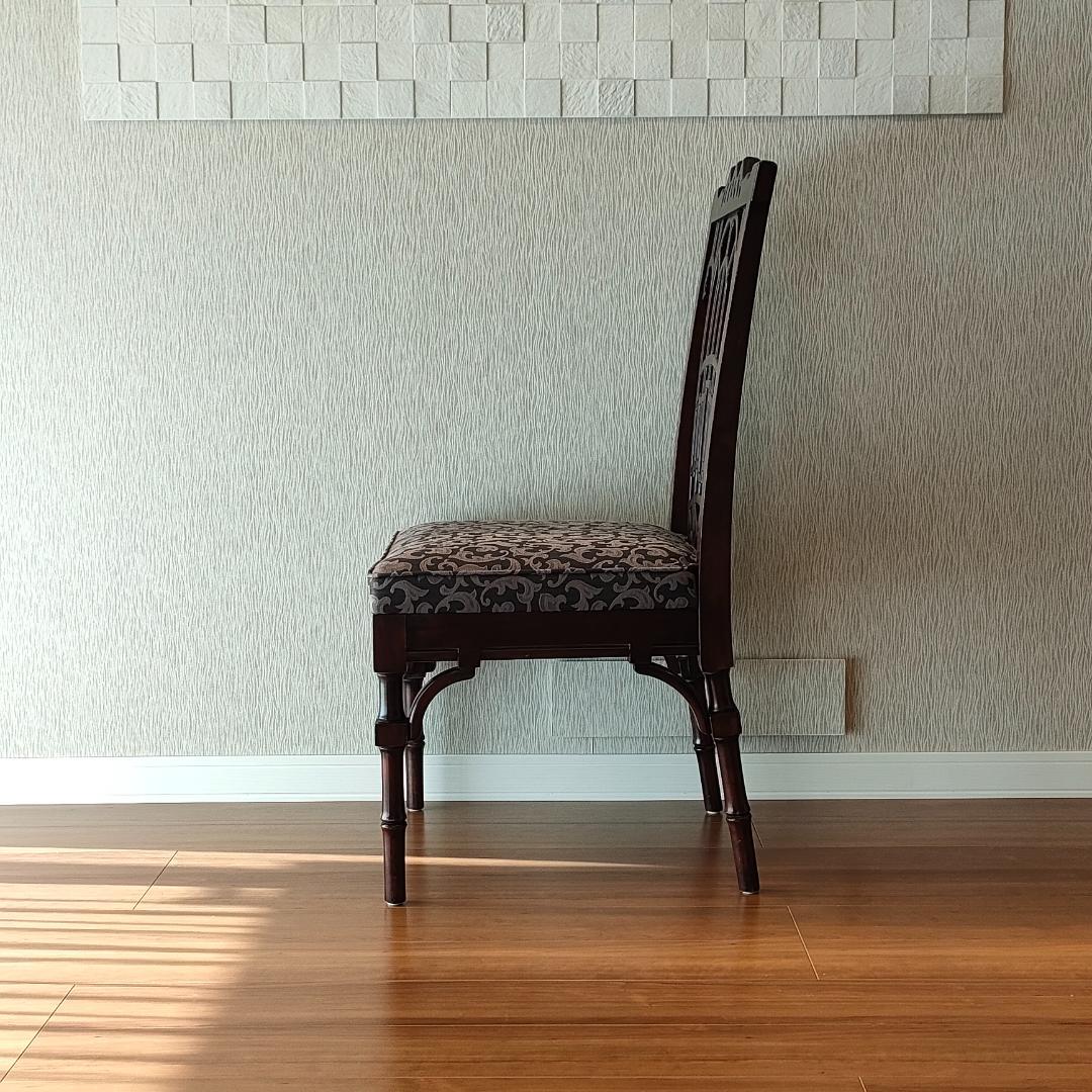 シノワズリ ヴィンテージチェア 透かし彫り リビングチェア②