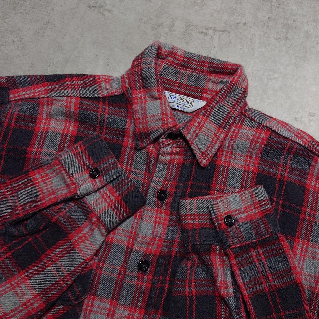 80s FIVE BROTHER フランネルチェックシャツ USA製 好配色 M - メルカリ