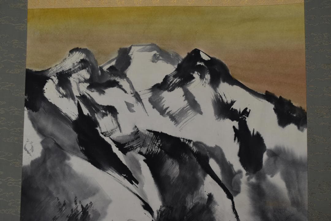 作者不詳/山岳図/春山晴日/掛軸☆宝船☆Z-691