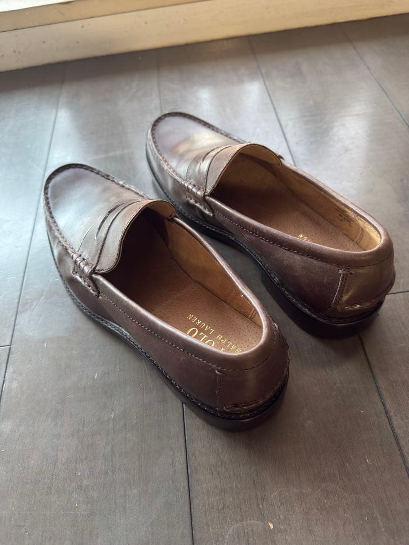 難あり】Polo Ralph Laurenダークブラウン レザー ローファー - メルカリ