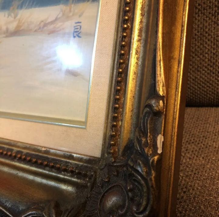 絵画 トップ 油絵 雪の隈畔 渡辺良雄