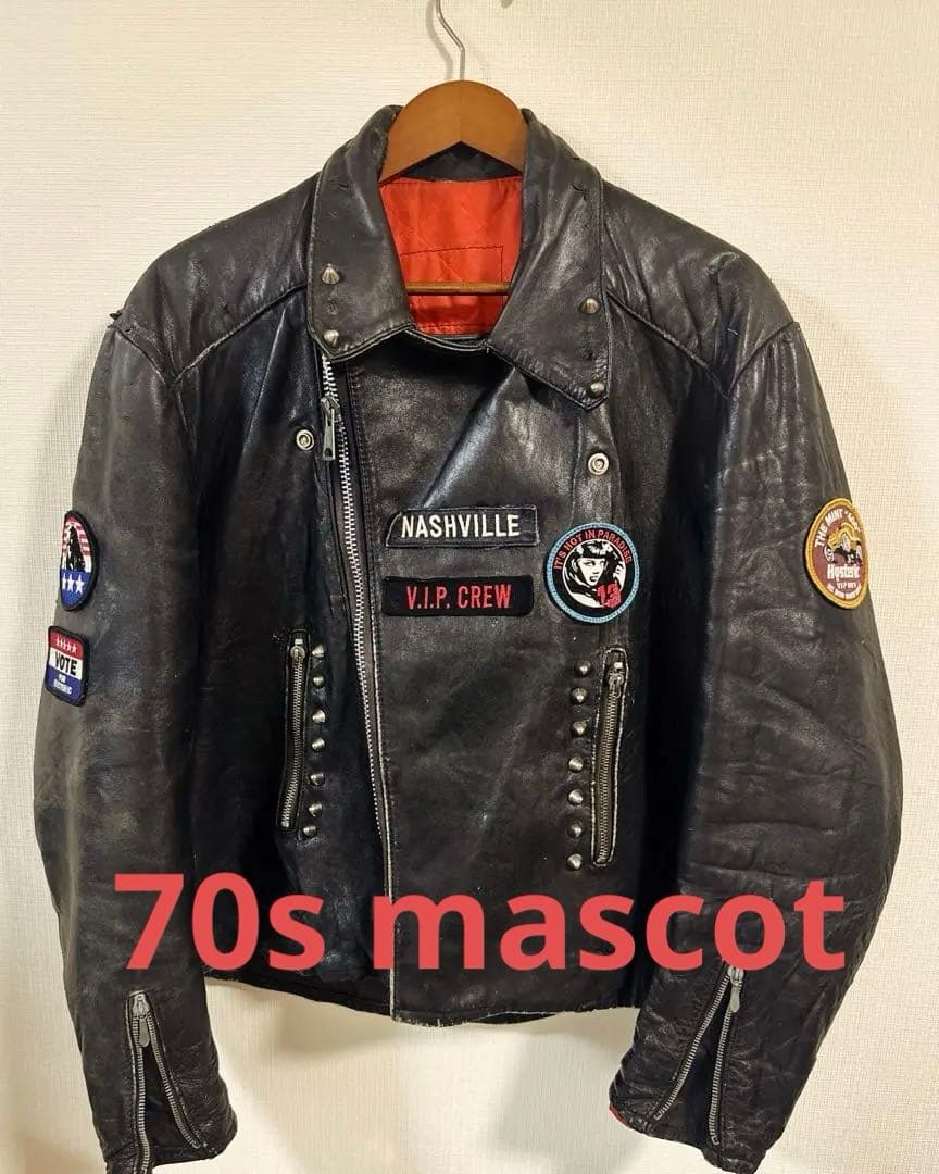 h*5様 70s ライダースジャケット mascot ブラックヒル　ルイスレザー