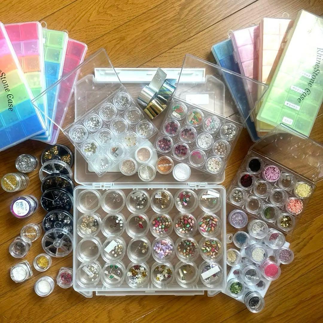 スワロフスキー パール パーツ 大量 ネイル セット ケース付き