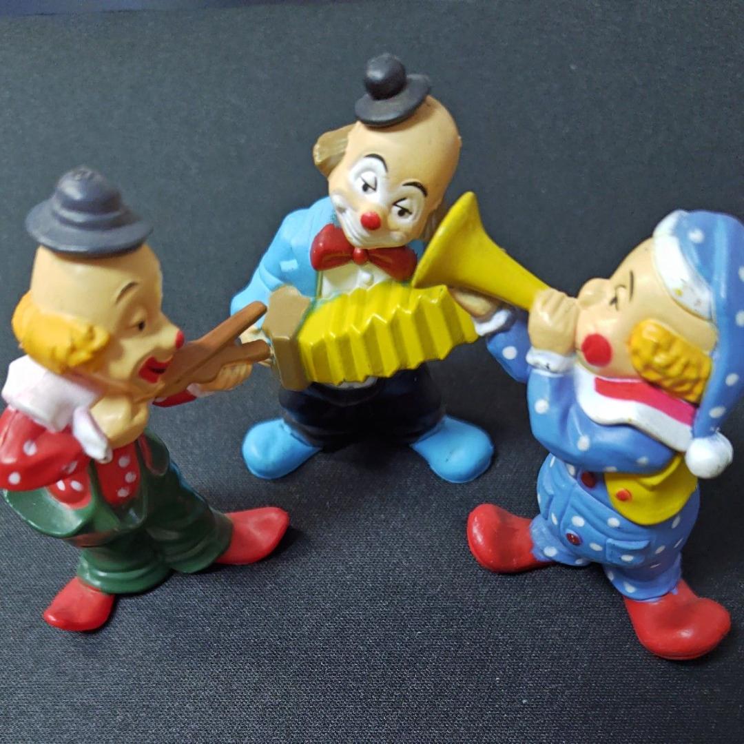 ピエロ 人形 3体セット 楽器演奏 サーカス オブジェ 置物 - メルカリ
