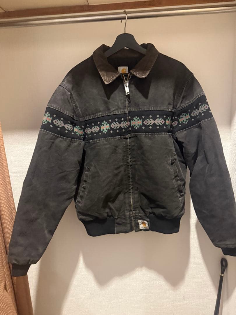 貴重】Carhartt SANTAFEジャケット BLACK ネイティブ柄M - メルカリ