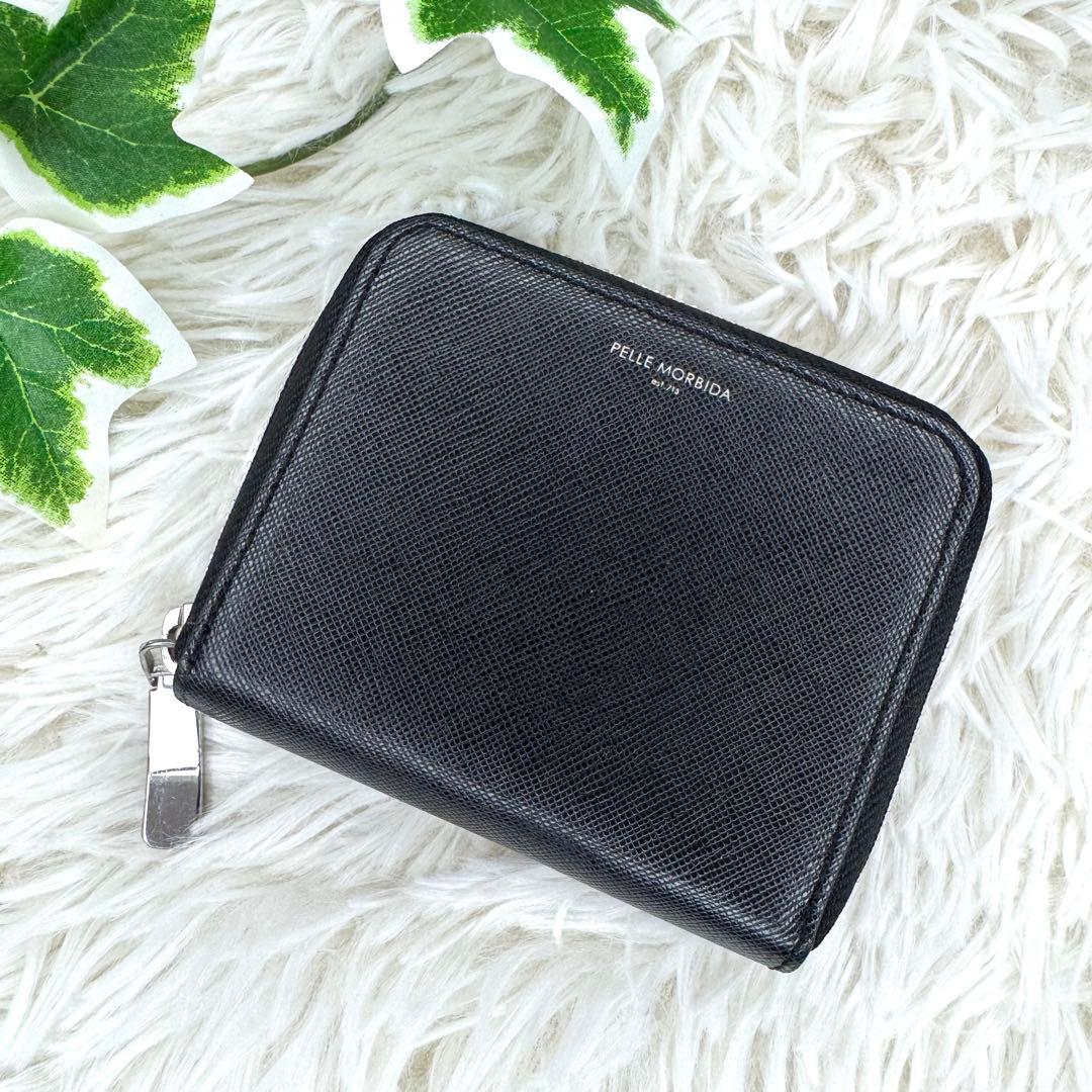 ペッレモルビダ ケース バルカ ラウンドファスナー レザー 黒