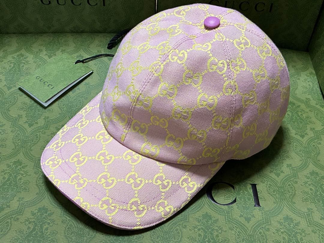 【新品】GUCCI グッチ キャップ ピンク Lサイズ