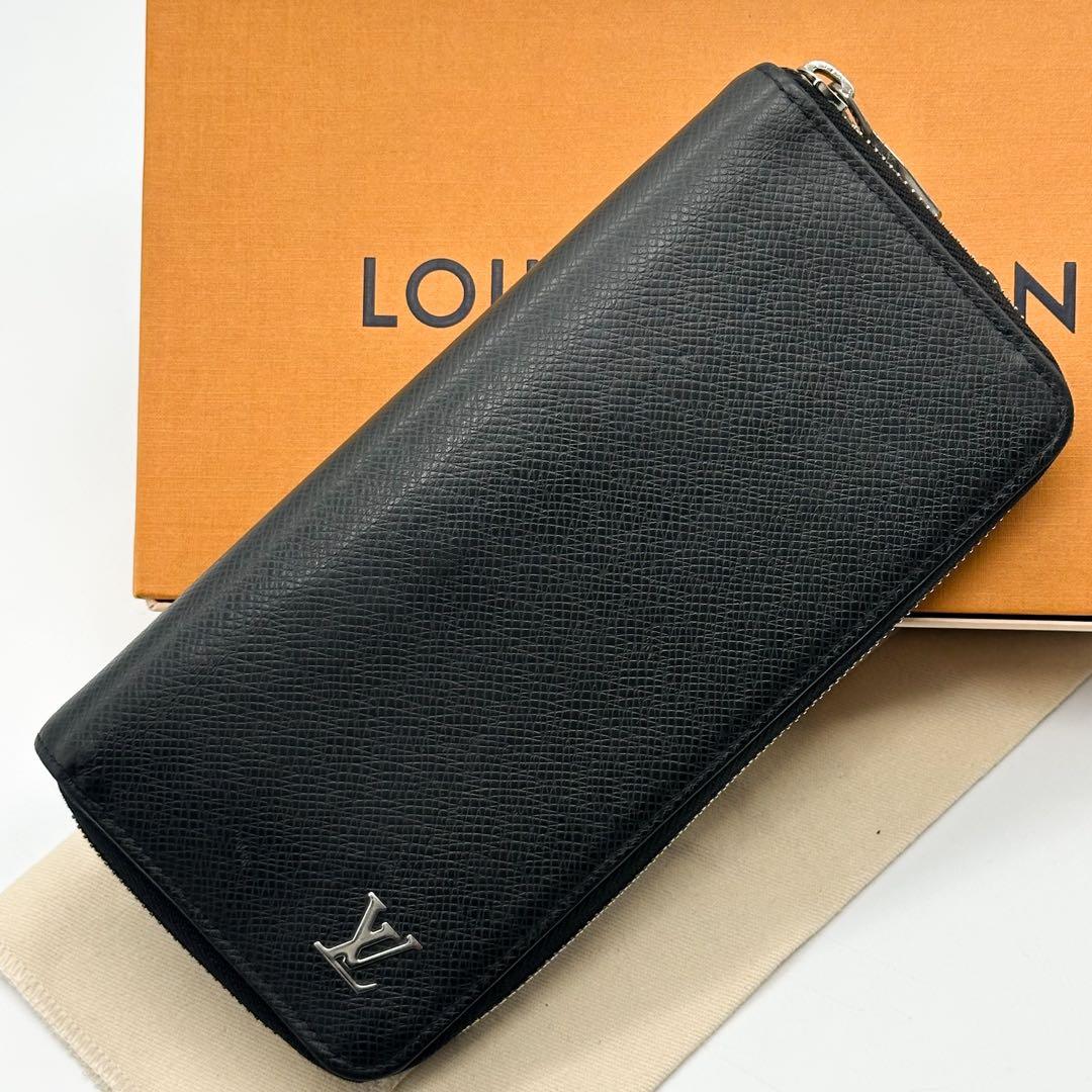 新型 ルイヴィトン ジッピーウォレット ヴェルティカル タイガ ブラック レザー ルイヴィトン タイガ ジッピー・ウォレット・ヴェルティカル 長財布