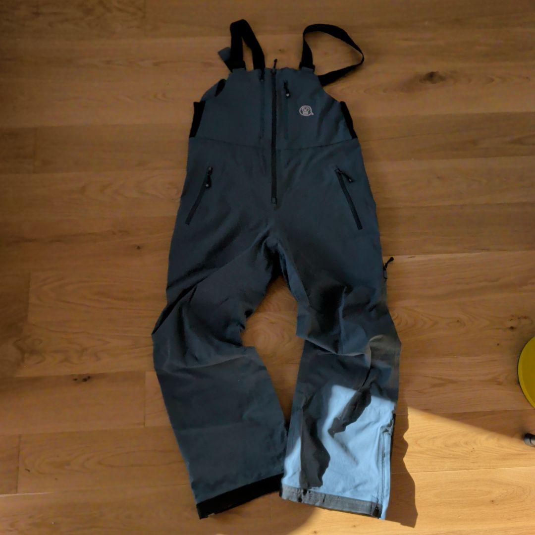 unfudge ビブパンツ ブルーグレイ