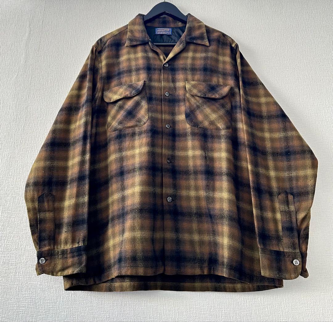 希少 Cascade 60s 茶黒 オンブレ チェックシャツ ペンドルトン