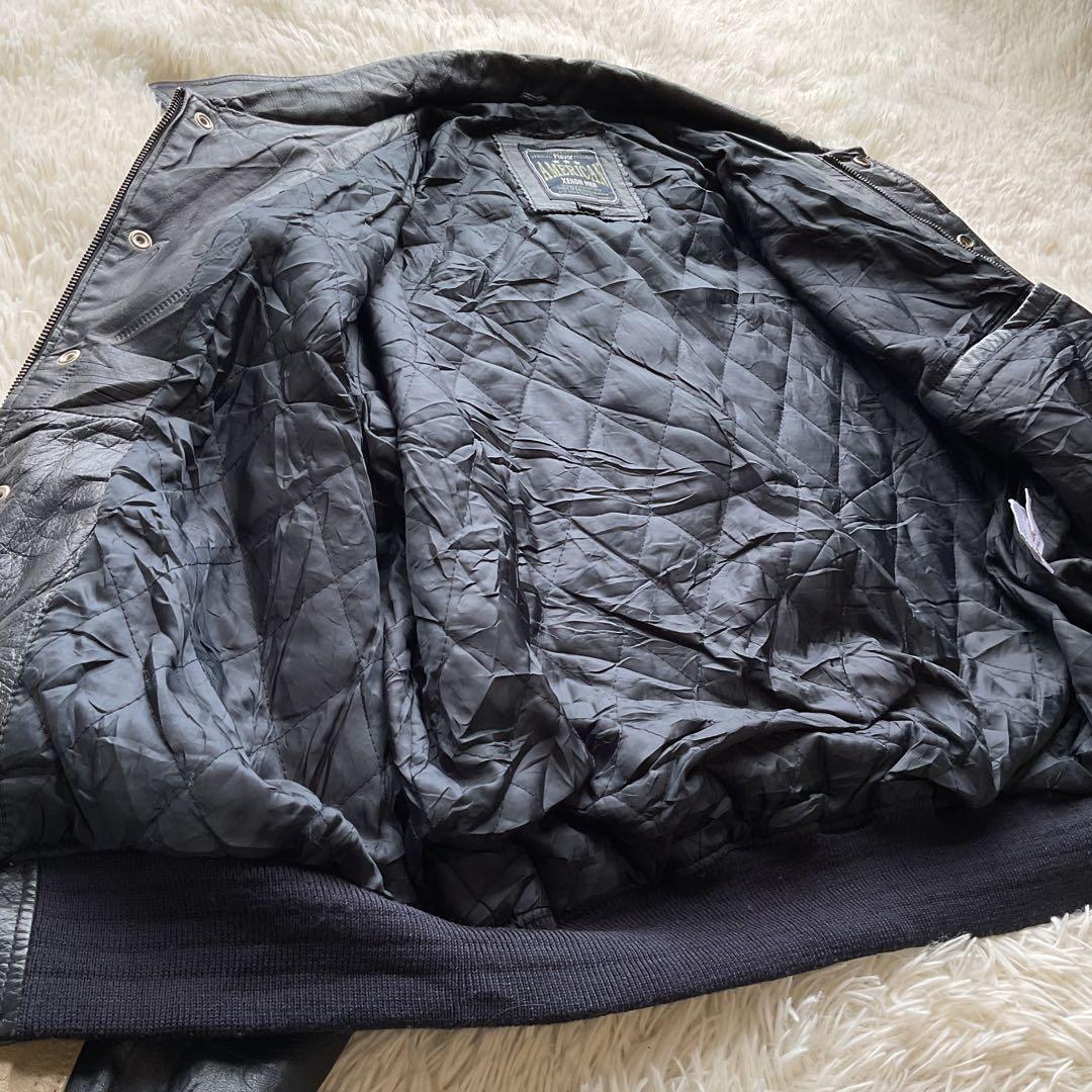 90's✨レザージャケット スタジャン 本革 ワッペン M オーバーサイズ