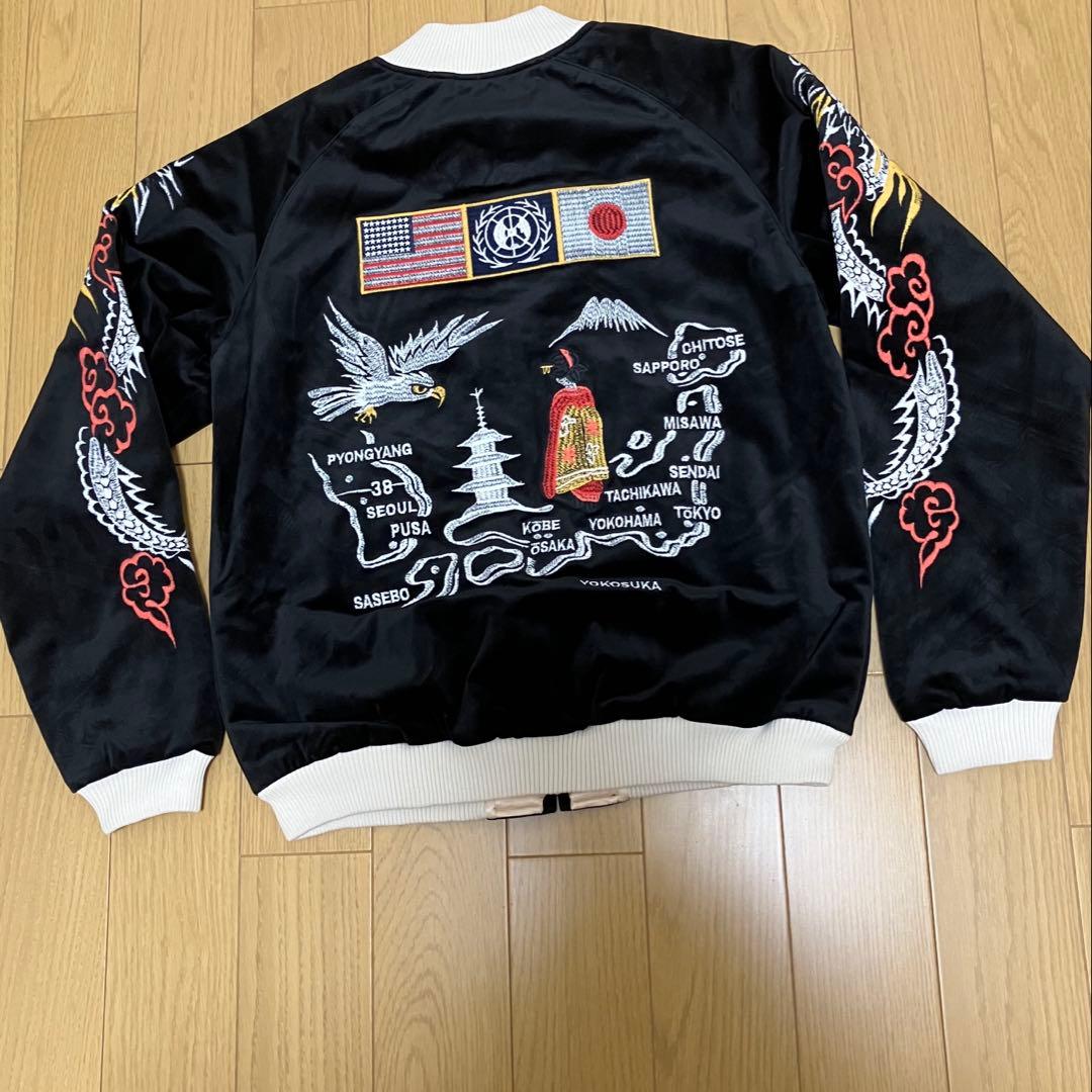 新品 スカジャン 別珍 ヒューストン ベルベット 黒 スーベニア