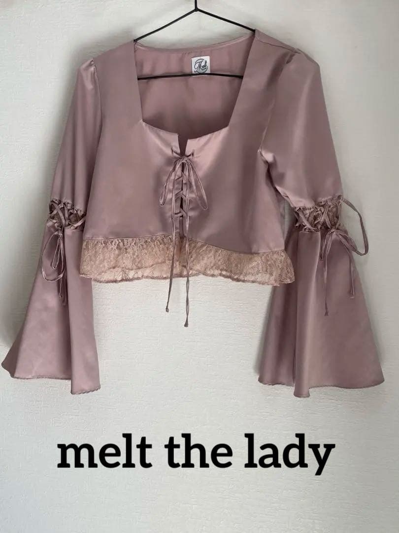 美品 melt the lady メルトザレディ レースアップ リボン ピンク