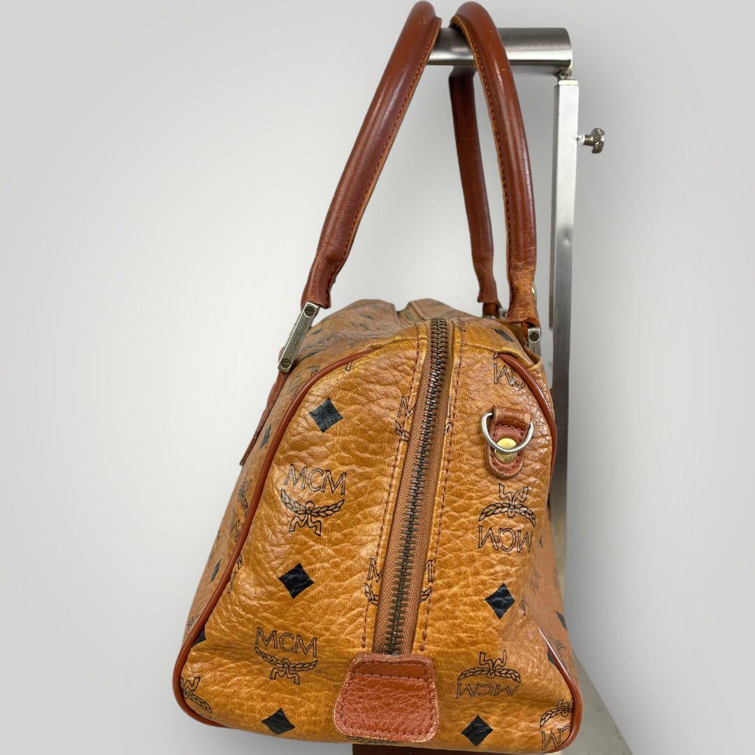 美品 MCM ミニボストンバッグ ヴィセトス ゴールド金具 ロゴプレート