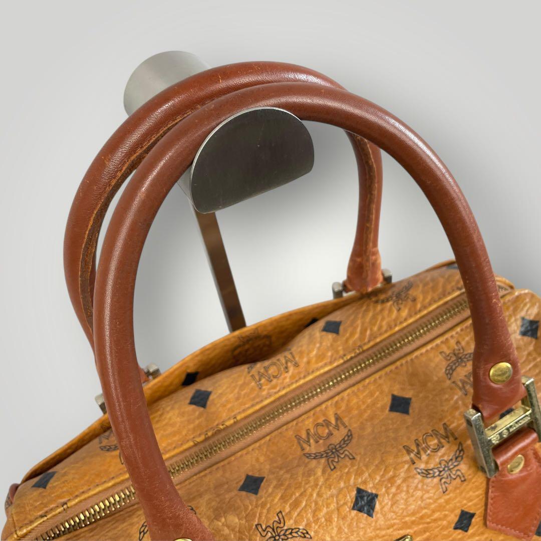 美品 MCM ミニボストンバッグ ヴィセトス ゴールド金具 ロゴプレート