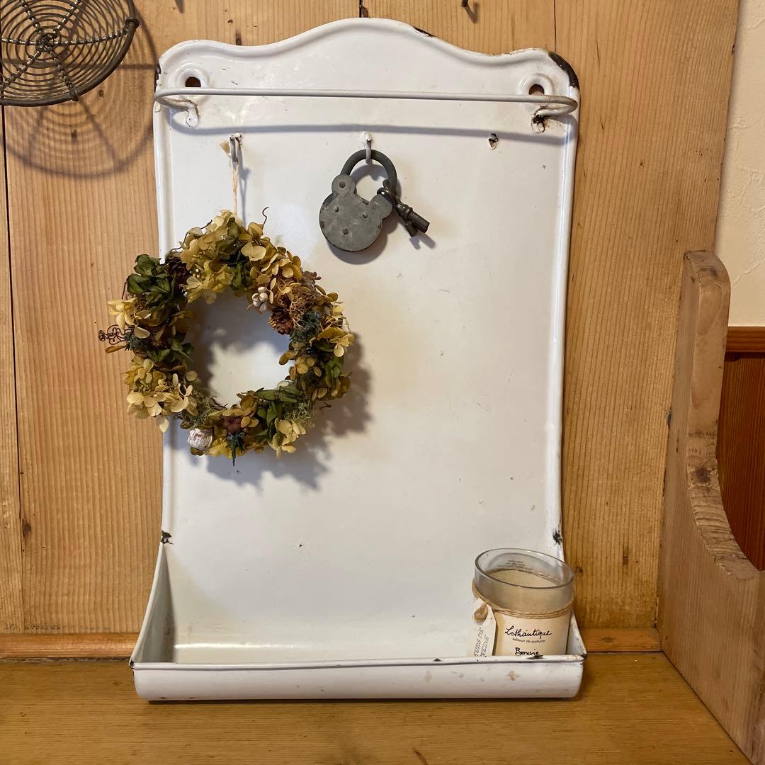 アンティーク　フック付きレードルラック