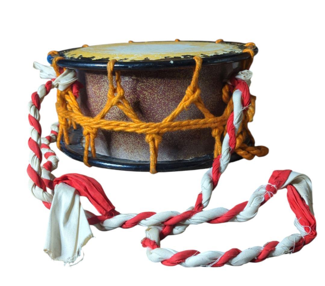 【希少】 締太鼓 紐締め バチ 2組 平太鼓 和太鼓 34.5cm