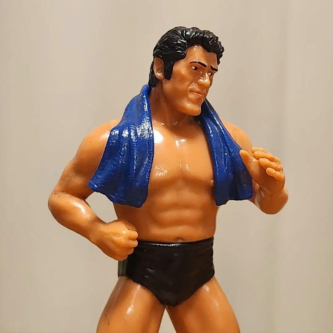 激レア アントニオ猪木 フィギュア ソフビ レス 青 タオル付き 新日本