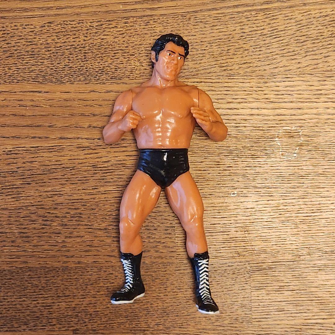 激レア アントニオ猪木 フィギュア ソフビ レス 青 タオル付き 新日本