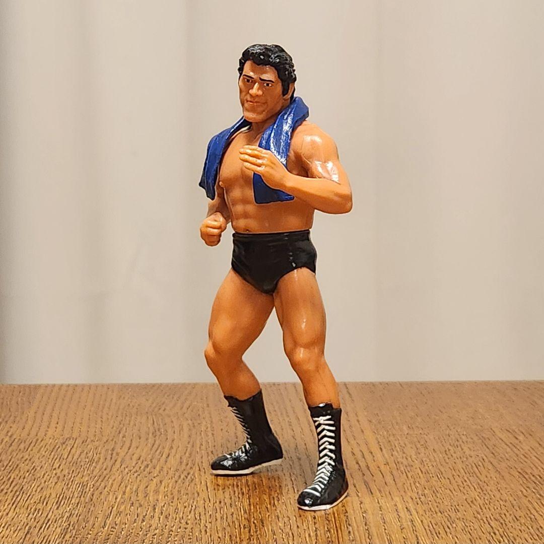 激レア アントニオ猪木 フィギュア ソフビ レス 青 タオル付き 新日本