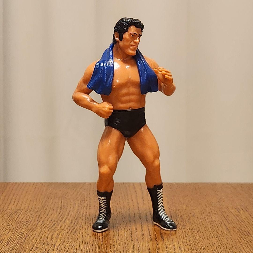 激レア アントニオ猪木 フィギュア ソフビ レス 青 タオル付き 新日本