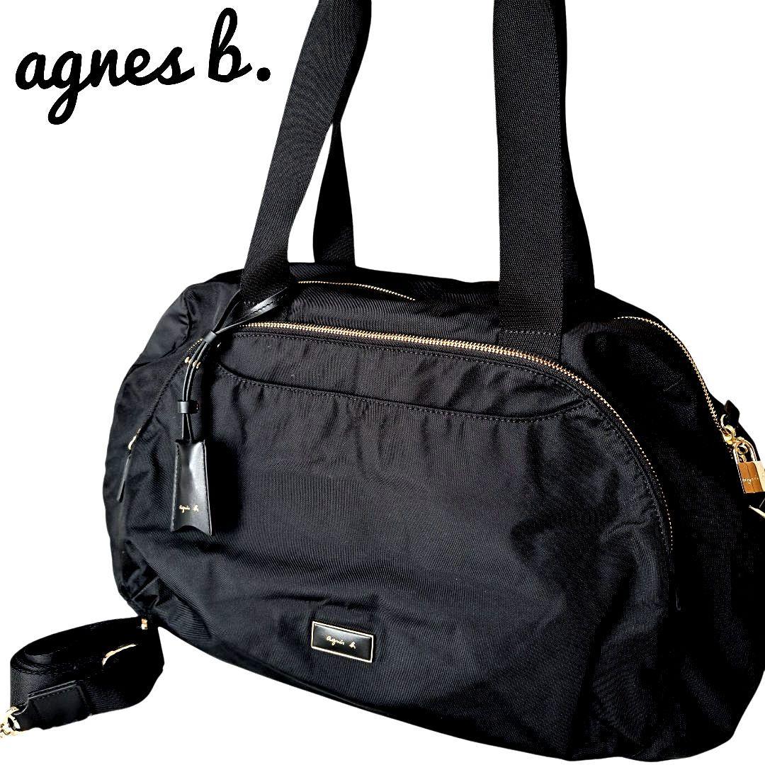 【極美品】【agnes b.】FT03‐03 2Wayボストンバッグ　チャーム付