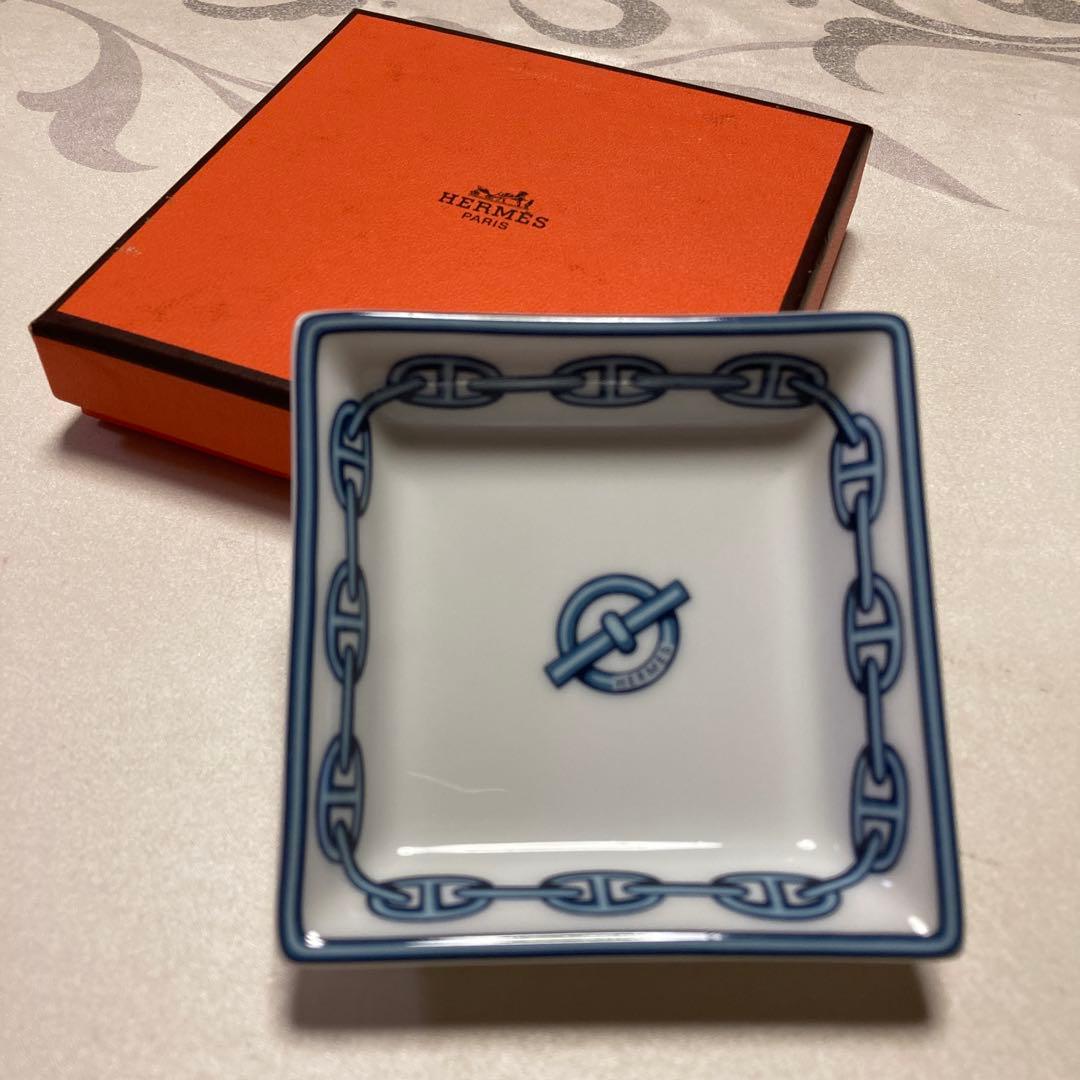 希少　エルメス　シェーヌダンクル　スクエア　ミニプレート　 小物入れ