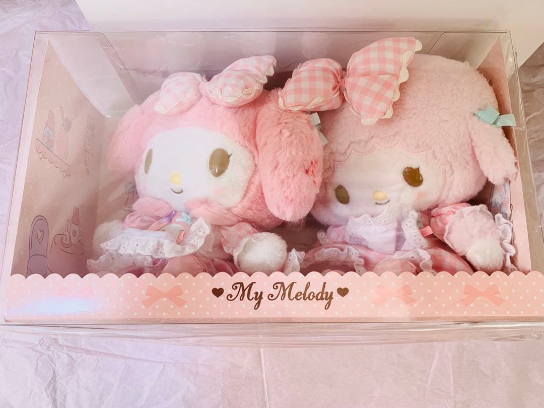 y*a様 マイメロディ マイスウィートピアノ おそろいデザインぬいぐるみ リボン マイメロディ マイスウィートピアノ リボンメイト ぬいぐるみ セット