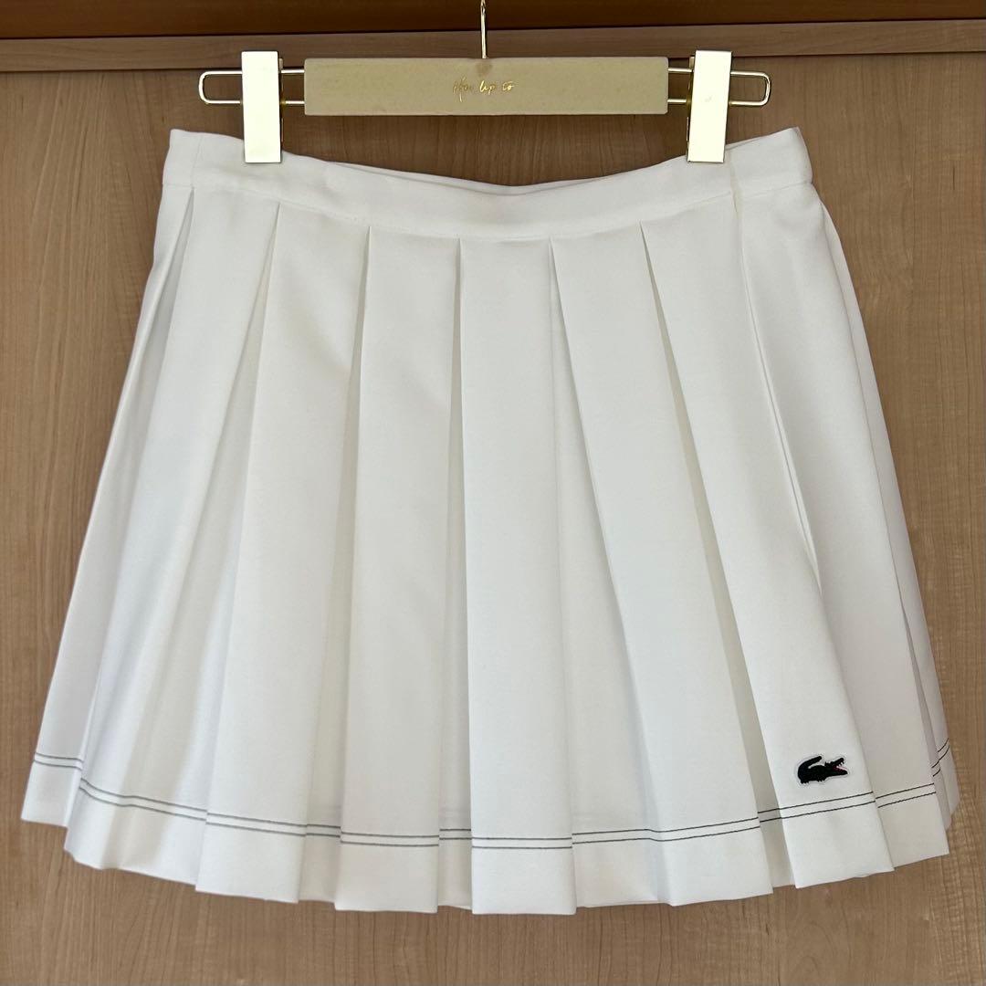 新品 ラコステ プリーツスカート テニス スコート LACOSTE 38 白 楽天市場】【SALE／50%OFF】配色ステッチプリーツテニススカート