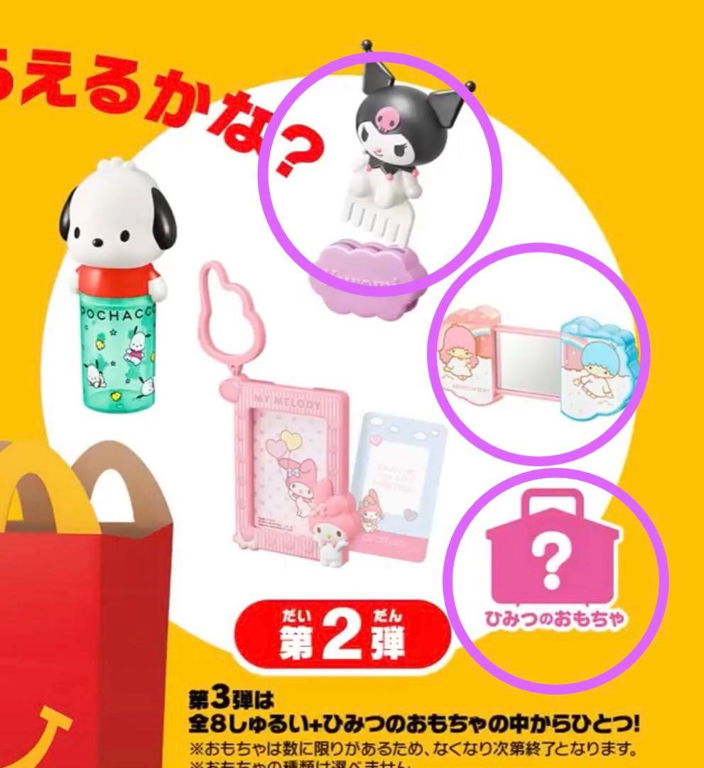 ハッピーセット サンリオ (クロミ キキララ ひみつ ポストカード) 5点