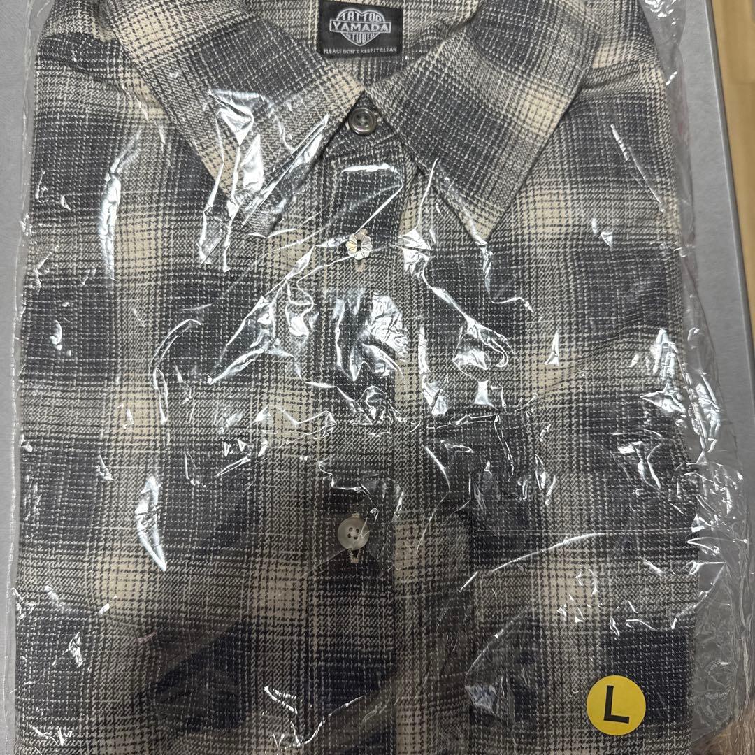 トップス tatoo studio yamada OMBRE CHECK SHIRTS L TSY ORIGINAL OMBRE CHECK SHIRTS【BLACK TAG】// GR