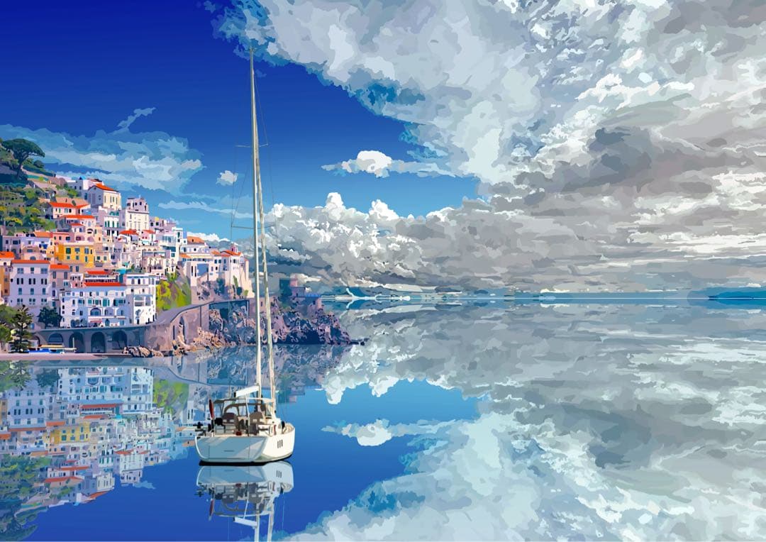 凪、アマルフィ　20点限定　絵画　自作絵画　イラスト画