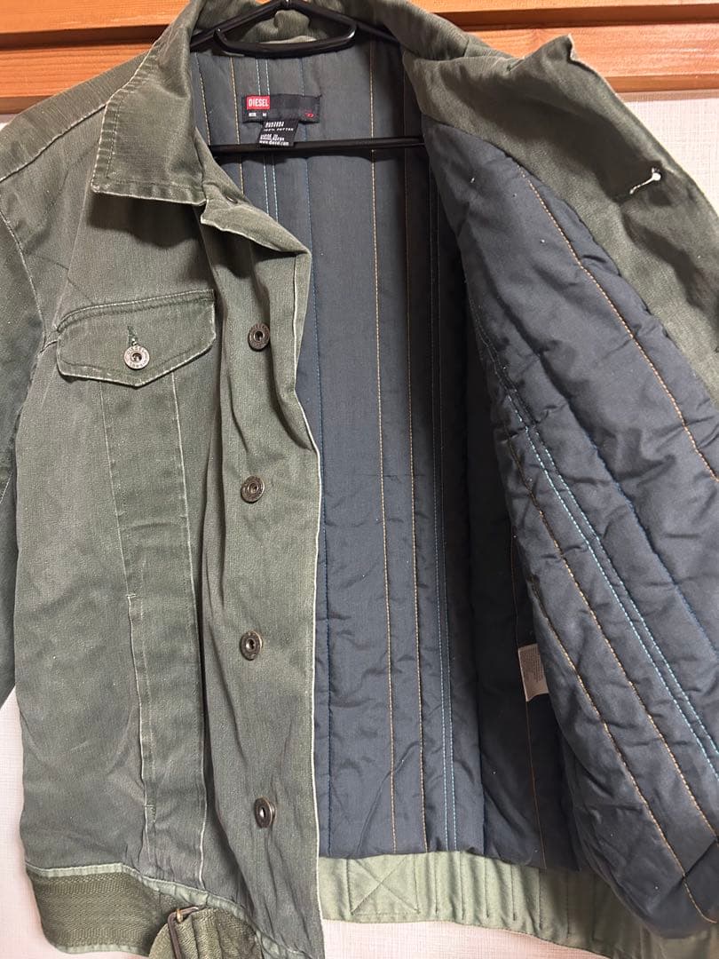 DIESEL オリーブグリーン ミリタリージャケット - メルカリ