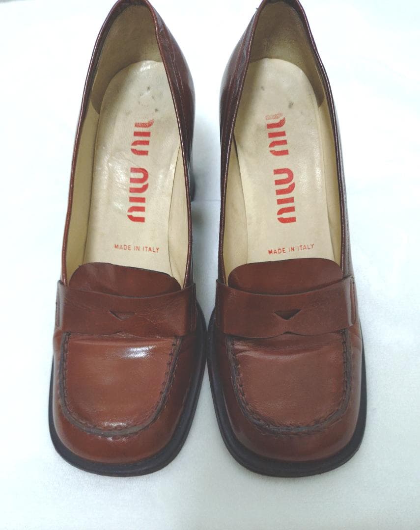 MIU MIU ミュウミュウ ブラウン ヒール パンプス 23.5cm