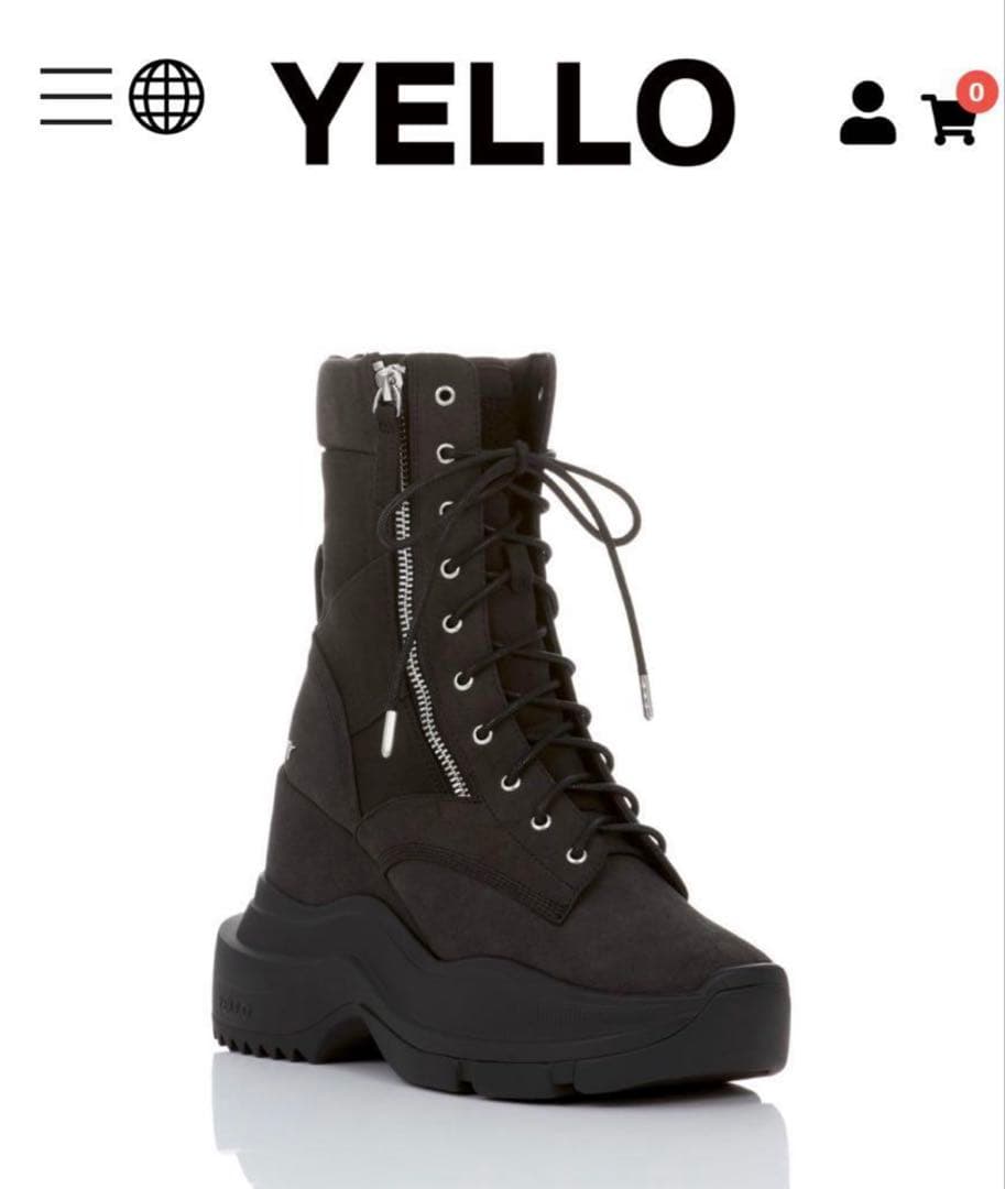 yello 完売商品 ブラックハイカットミリタリーブーツ 鈴木亜美さん愛用