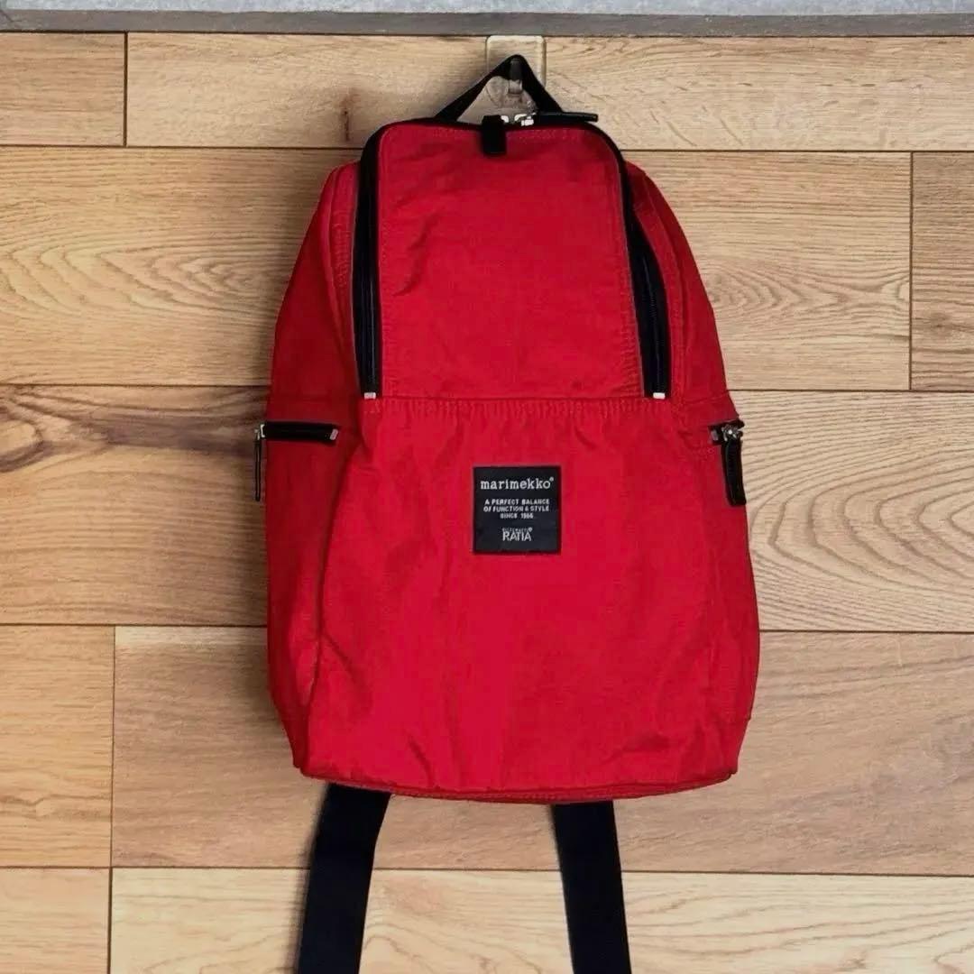 マリメッコ リュック メトロ 限定色 レッド 赤 marimekko metro