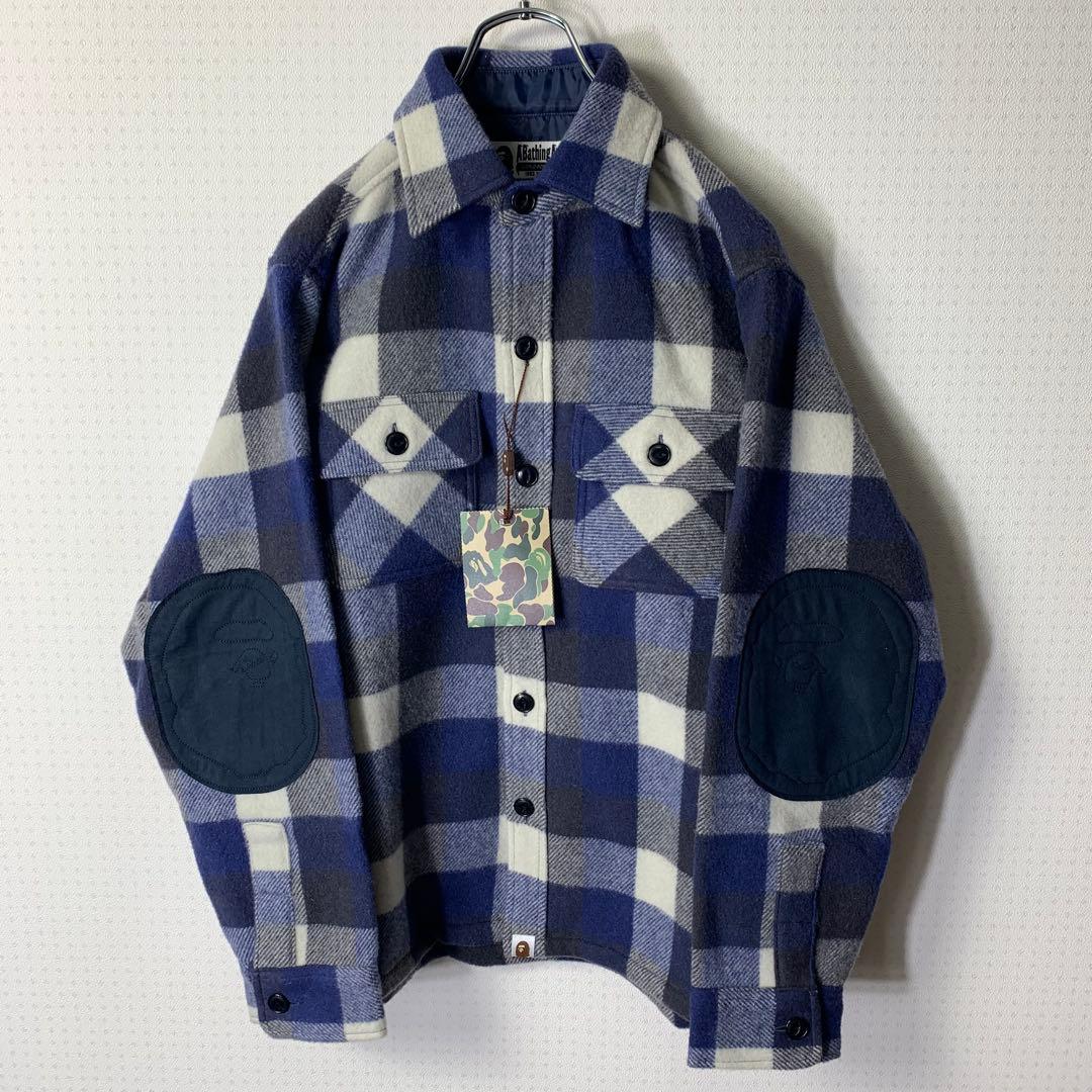 美品 A BATHING APE CPOジャケット ネルシャツ ブロックチェック