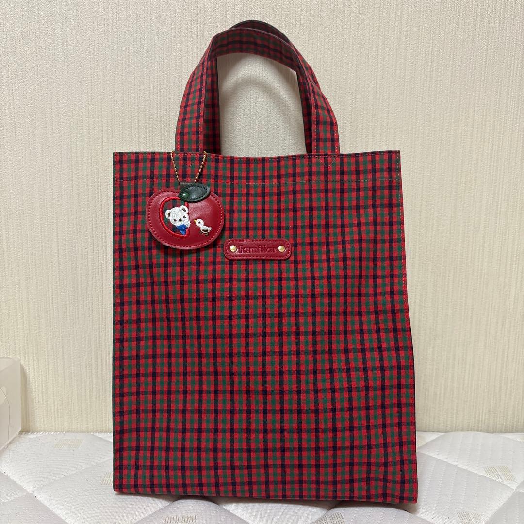 美品⭐︎familiar チェック トートバッグ