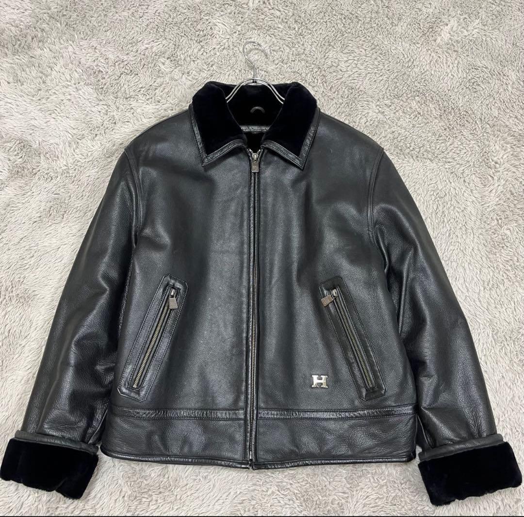 ☆ハーディエイミス 90s 裏ボア レザージャケット L jiwuusレトロ裏ボアレザージャケット 全2色 | mblueshop