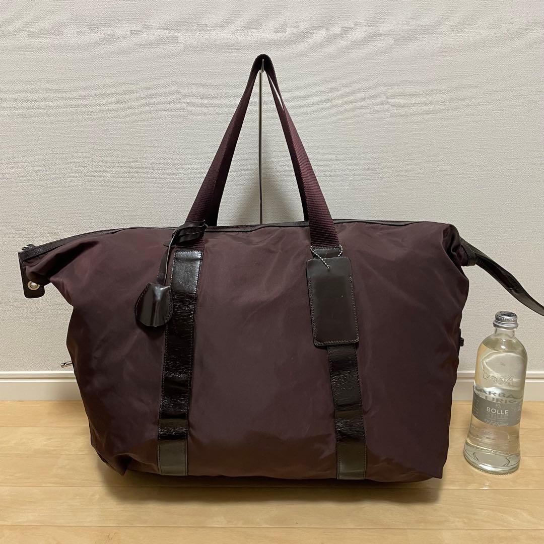 ■PRADA（プラダ）/良品 / ナイロン×レザー /ボストンバッグ /ブラウン
