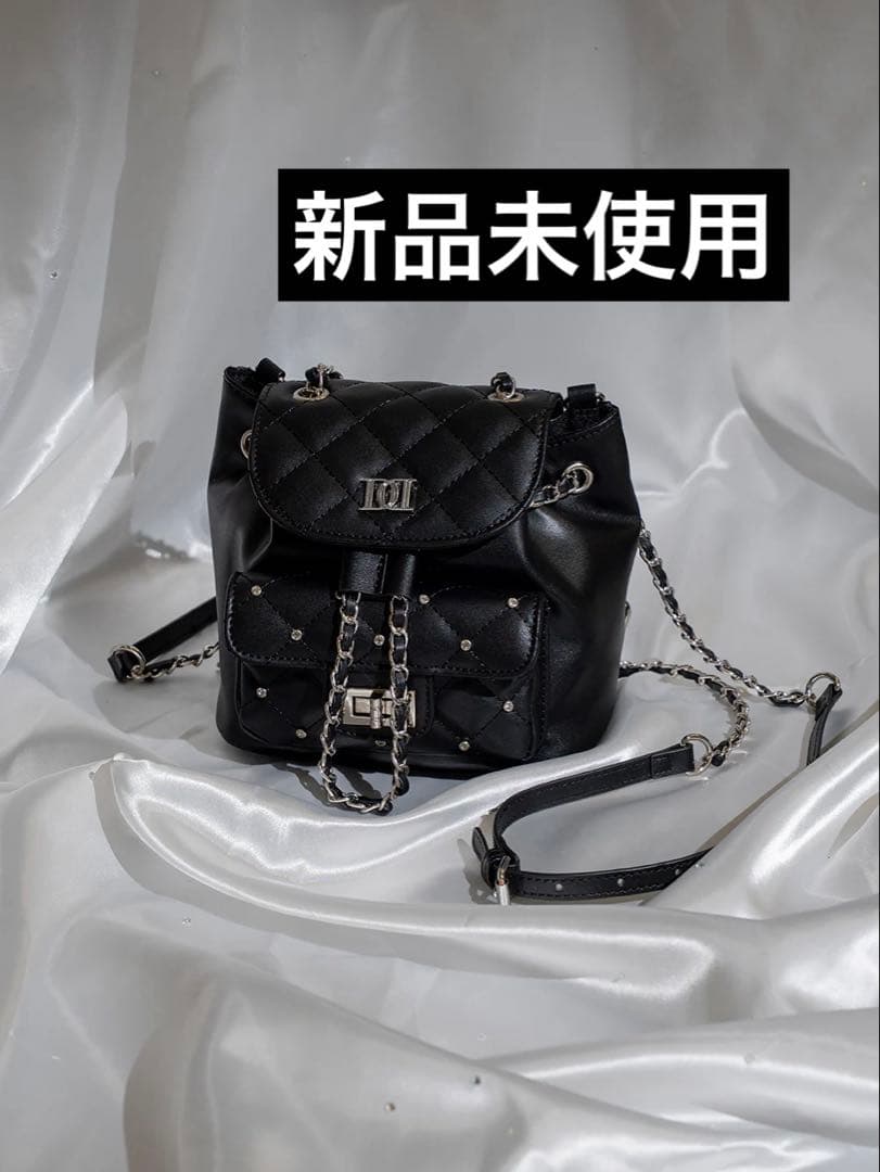 ☘️新品未使用☘️ダーリッチ　キルティングビジューミニリュック　BLK ブラック