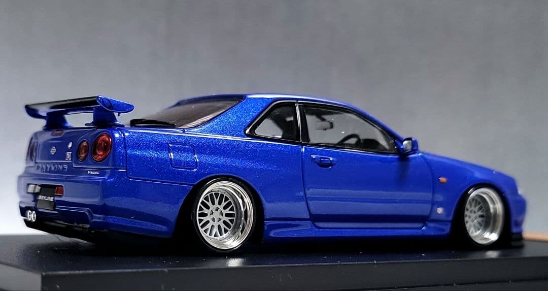 1/43　スカイライン改　R34　GT-R　BBS-LM　アルミ製　深リム