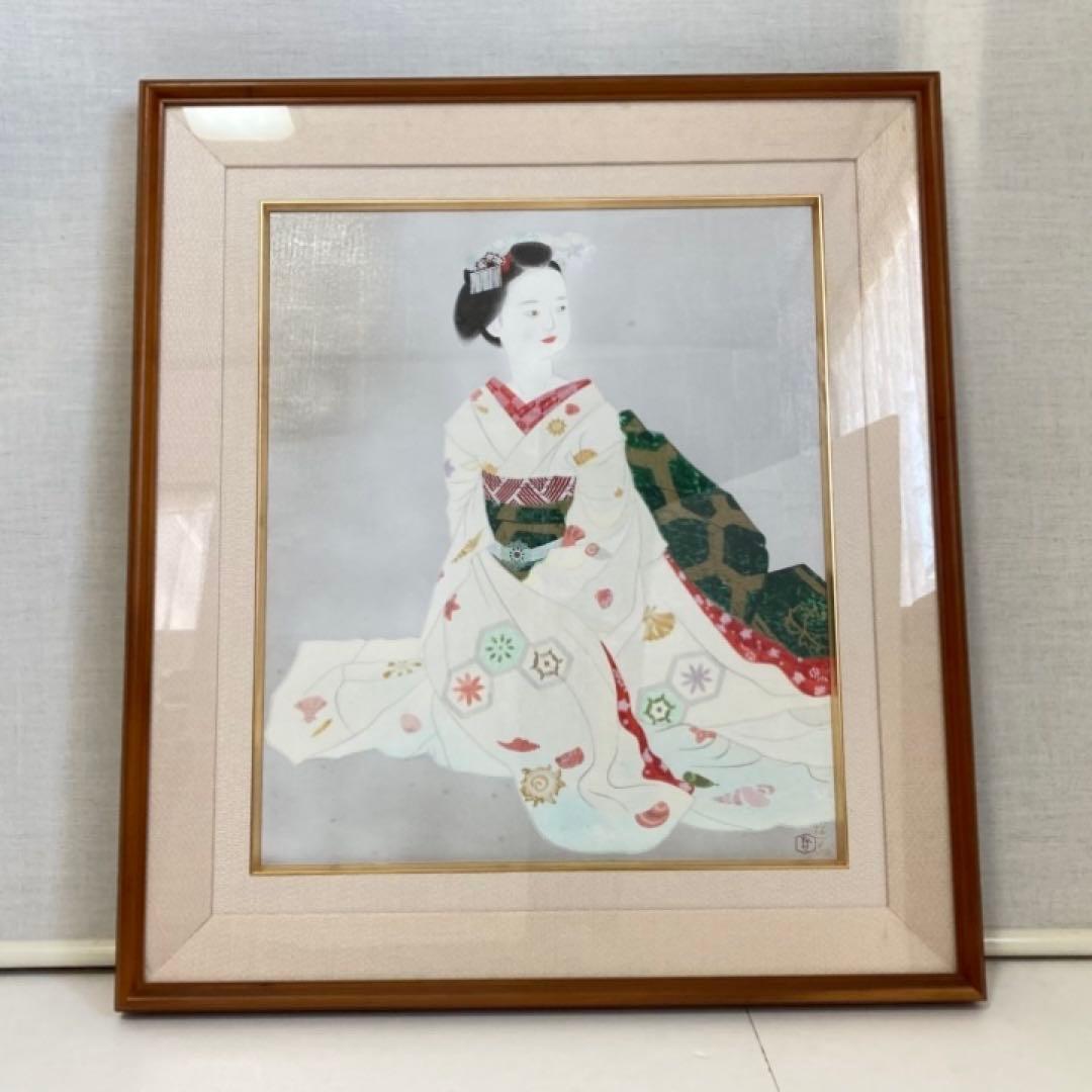 小倉遊亀 「舞妓」 木版画 美人画 着物 絵画 額縁 画家 芸術 美術 工芸品 小倉遊亀 「舞妓」 木版画 美人画 着物 絵画 額縁 画家 芸術 美術 工芸