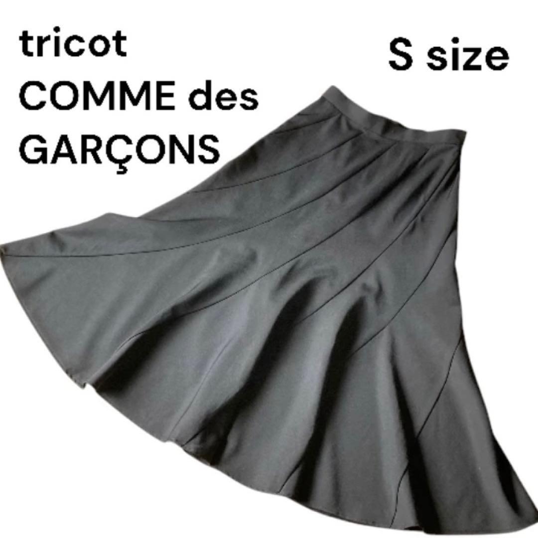 トリコ コムデギャルソン 切り替え ロング　フレアスカート S ブラック