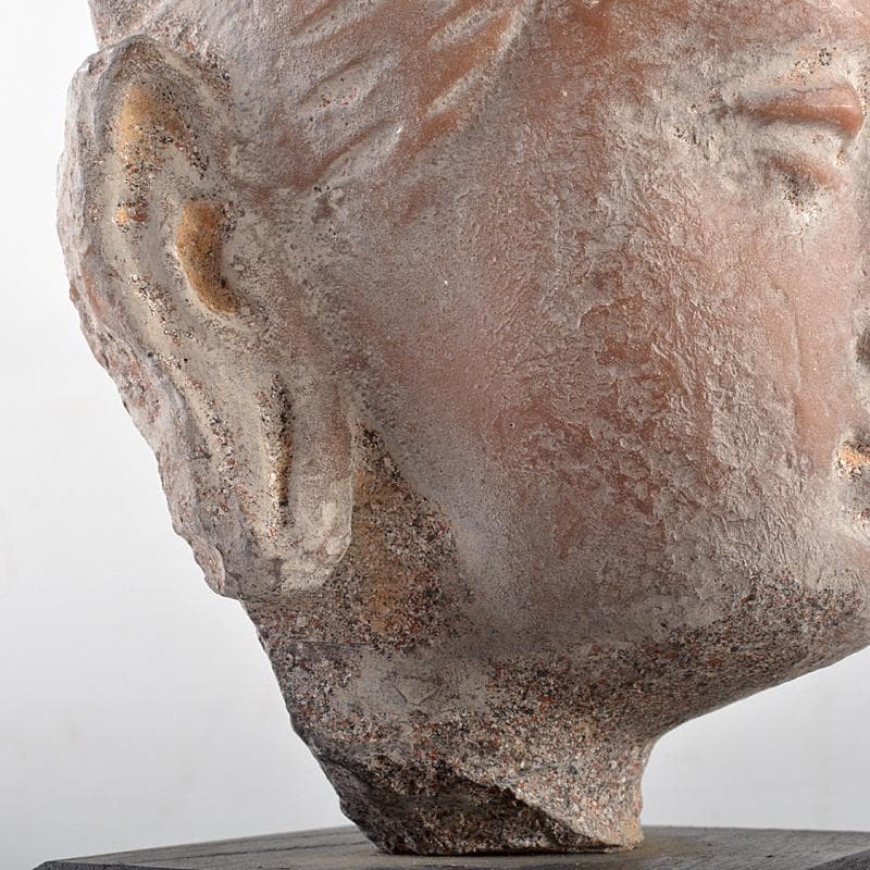 仏教美術 レプリカ 樹脂製 頭俑 仏頭 台座付 C R5173 - メルカリ